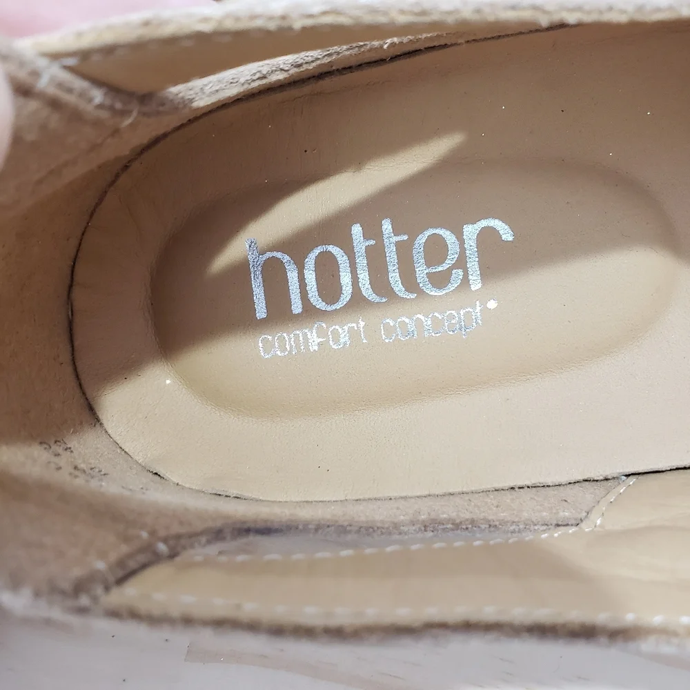 Hotter Comfort Concept Lulu Mary Jane Shoes Size 10 Cream Beige Casual Comfy - Picture 9 of 10